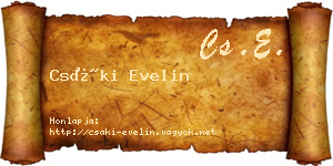 Csáki Evelin névjegykártya